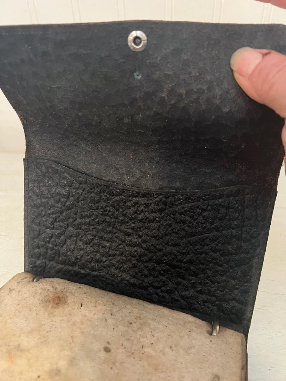 1913 Vintage CommonSense Black Leather Fly Wallet Felts, Flies Leaders Hooks